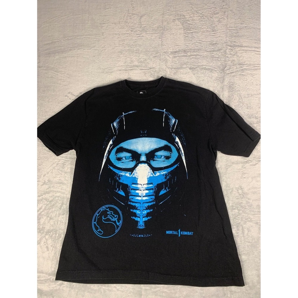 Mortal Kombat Sub-Zero Flawless Victory Men's T-Shirt L Black Double Sided Print
